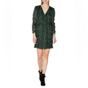 WALTER BAKER Deena Tulip Print Dress Forest Tulip Green L $268